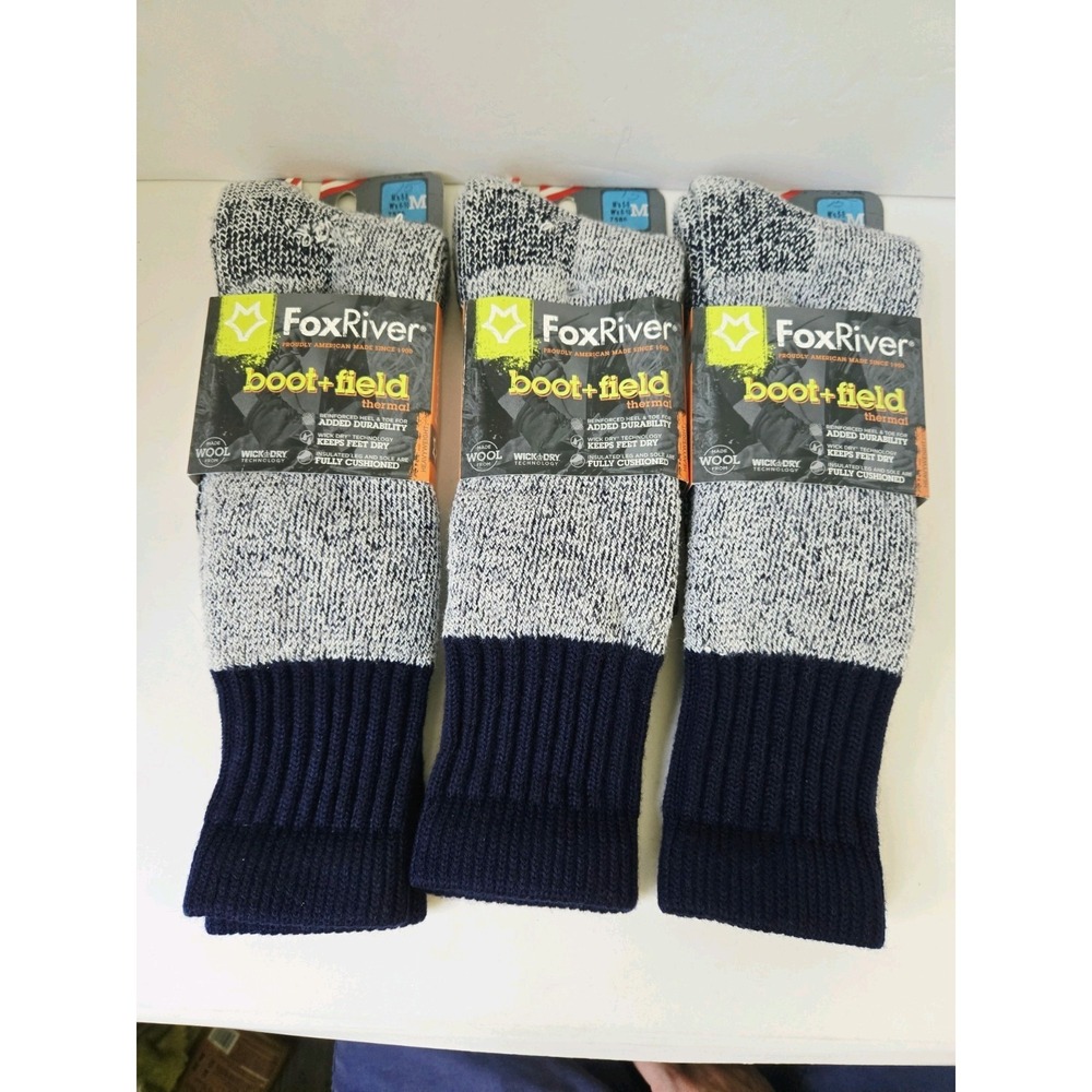 Fox River boot + field socks lot 3 pairs size M‎ unisex M 5-9 Wm 6-10 thermal